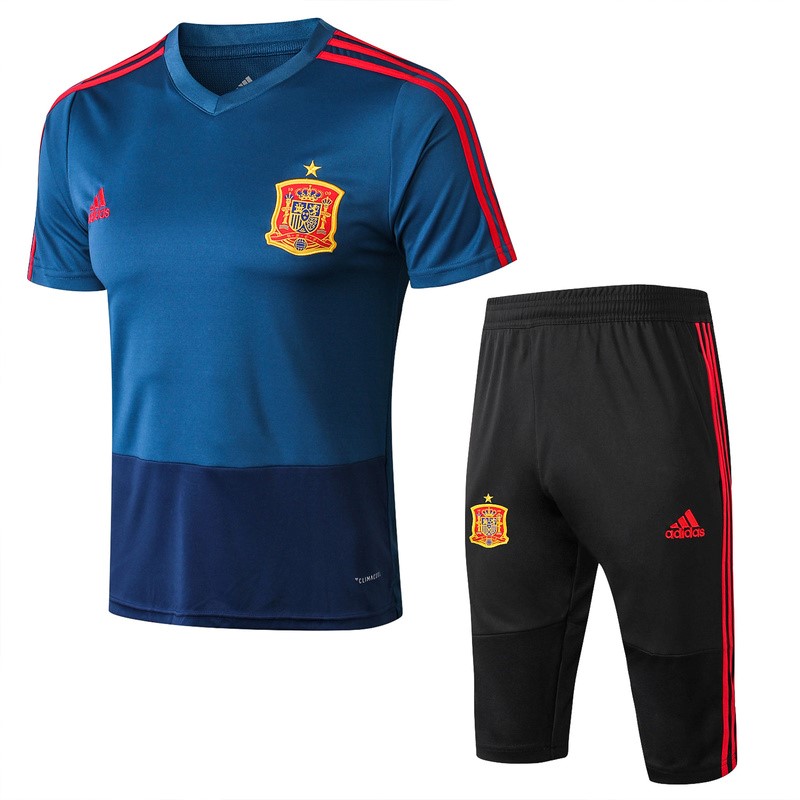 Spanien Trainingsshirt Komplett Set 2018 Blau Fussballtrikots Günstig